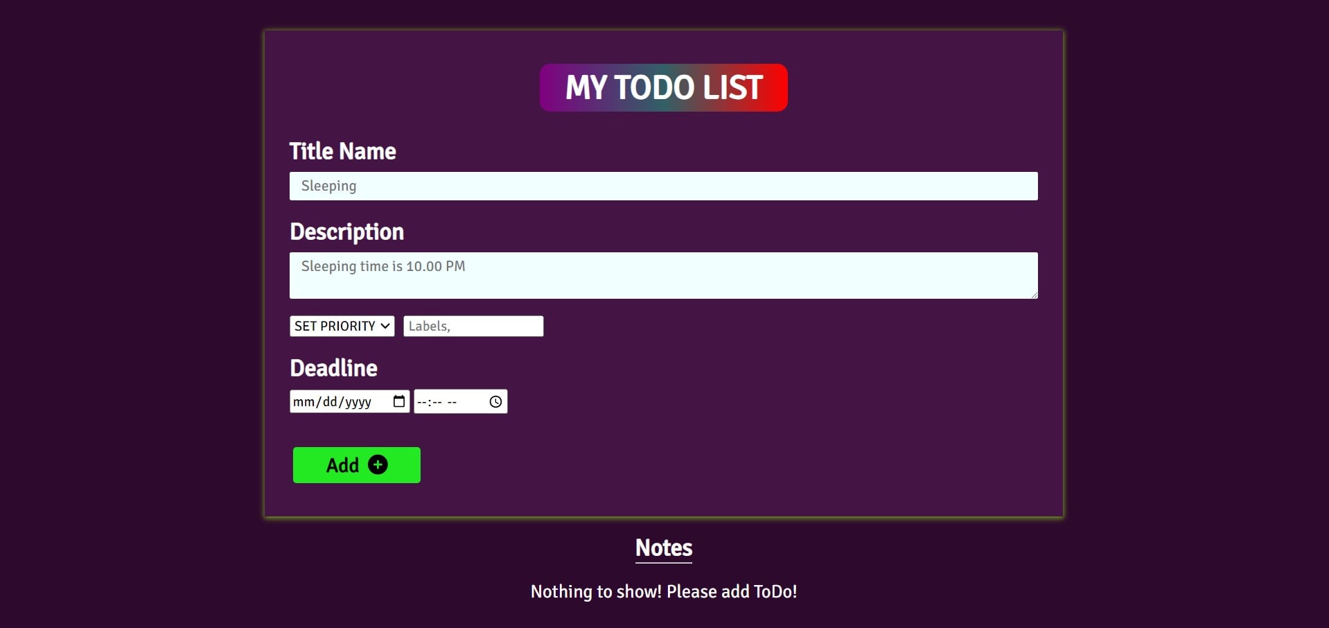 ToDo List in Typescript